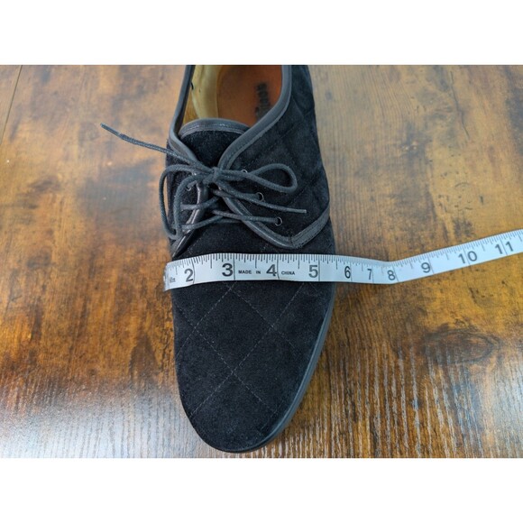 Sacha Made In Italy Black Quilted Suede Dress Shoes Size 11